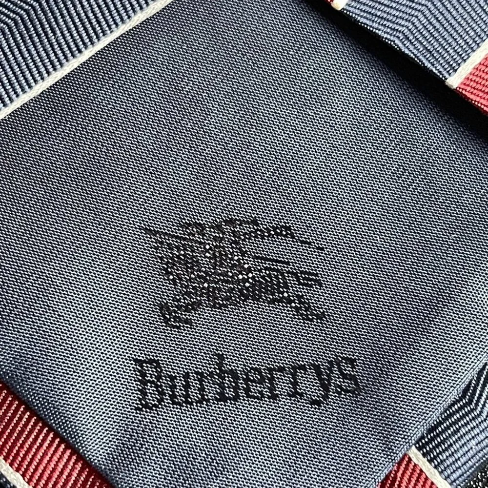 Burberrys Vintage 100% Silk Men's Striped Necktie, Red/White/Blue - Preowned